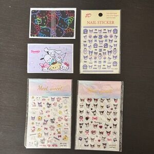 Cute Nail Sticker Set with Sanrio designs